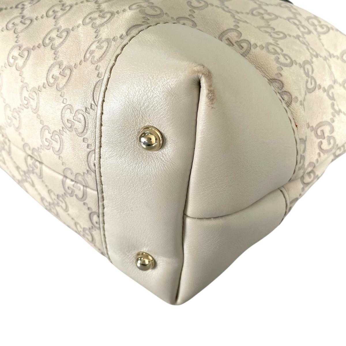 グッチ GUCCI ショルダーバッグ
 2wayトートバッグ グッチシマ ハートビット レザー 269957 ベージュ 【SS】
 【中古】