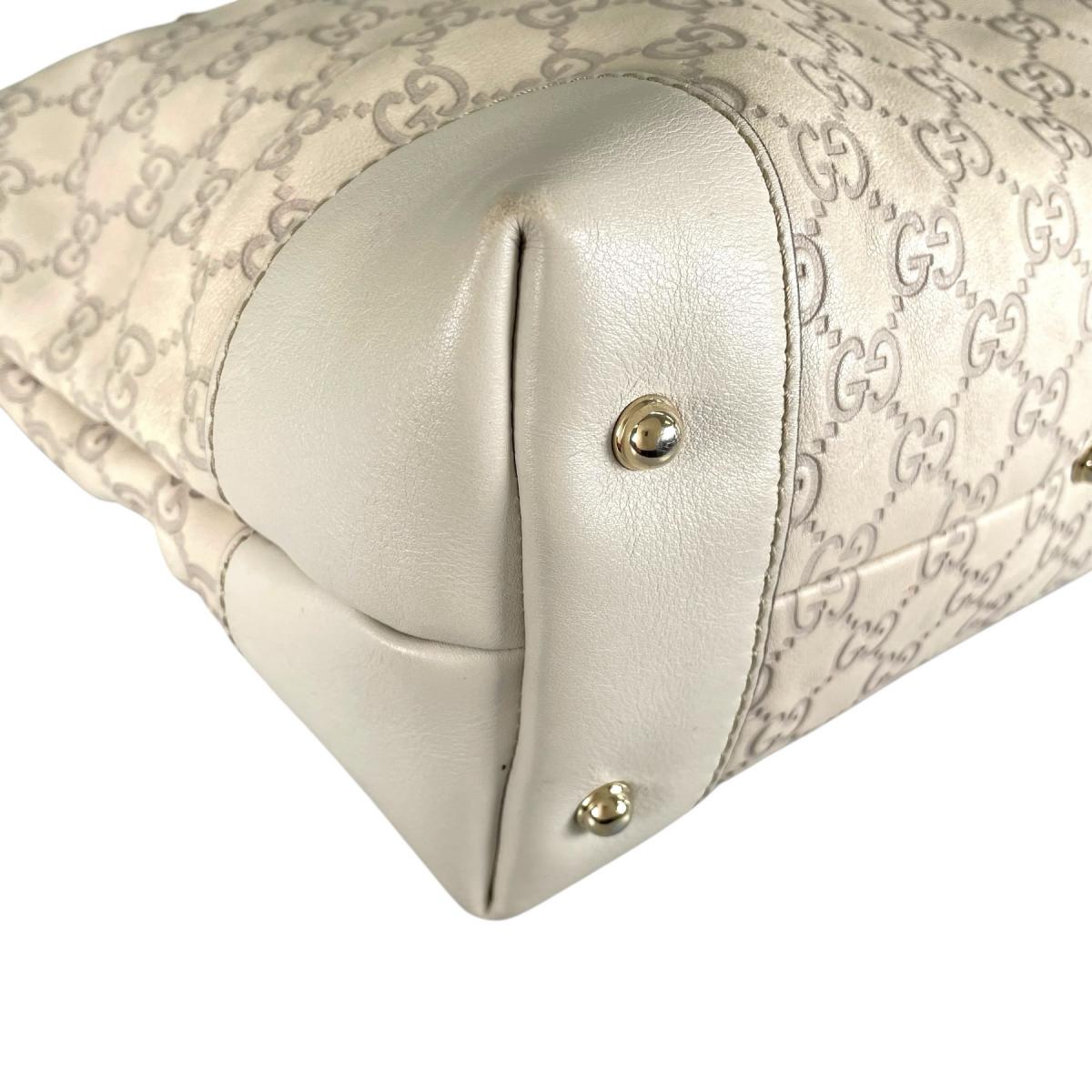 グッチ GUCCI ショルダーバッグ
 2wayトートバッグ グッチシマ ハートビット レザー 269957 ベージュ 【SS】
 【中古】