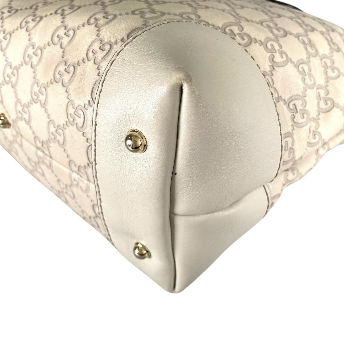 グッチ GUCCI ショルダーバッグ
 2wayトートバッグ グッチシマ ハートビット レザー 269957 ベージュ 【SS】
 【中古】