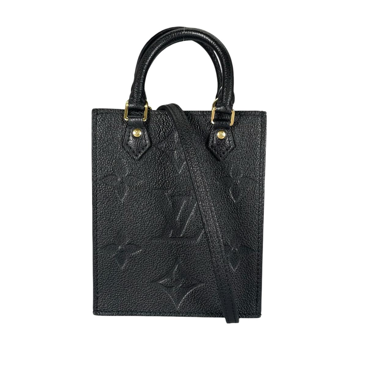 ルイヴィトン LOUIS VUITTON ショルダーバッグ
 ショルダーバッグ モノグラム プティット・サックプラ モノグラムアンプラント M81417 ブラック LV
 【SS】
 【中古】