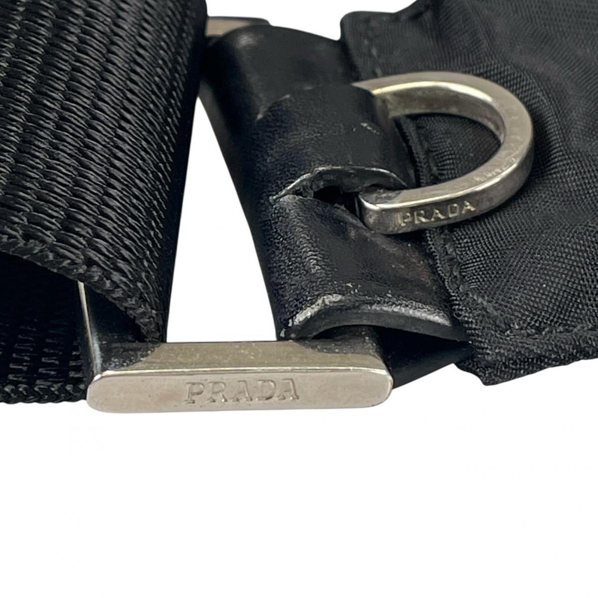 プラダ PRADA ショルダーバッグ
 クロスボディバック Re-Nylon 三角ロゴ ナイロン BT0520 ブラック 【SS】
 【中古】