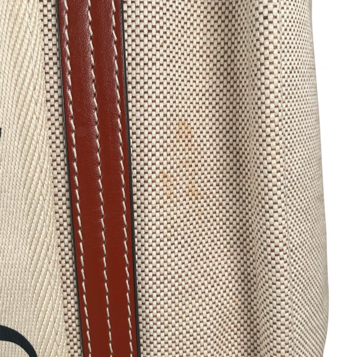 クロエ Chloe ハンドバッグ
 ミディアムトートバッグ シャイニーカーフスキン Woody リネン ベージュ 【SS】
 【中古】