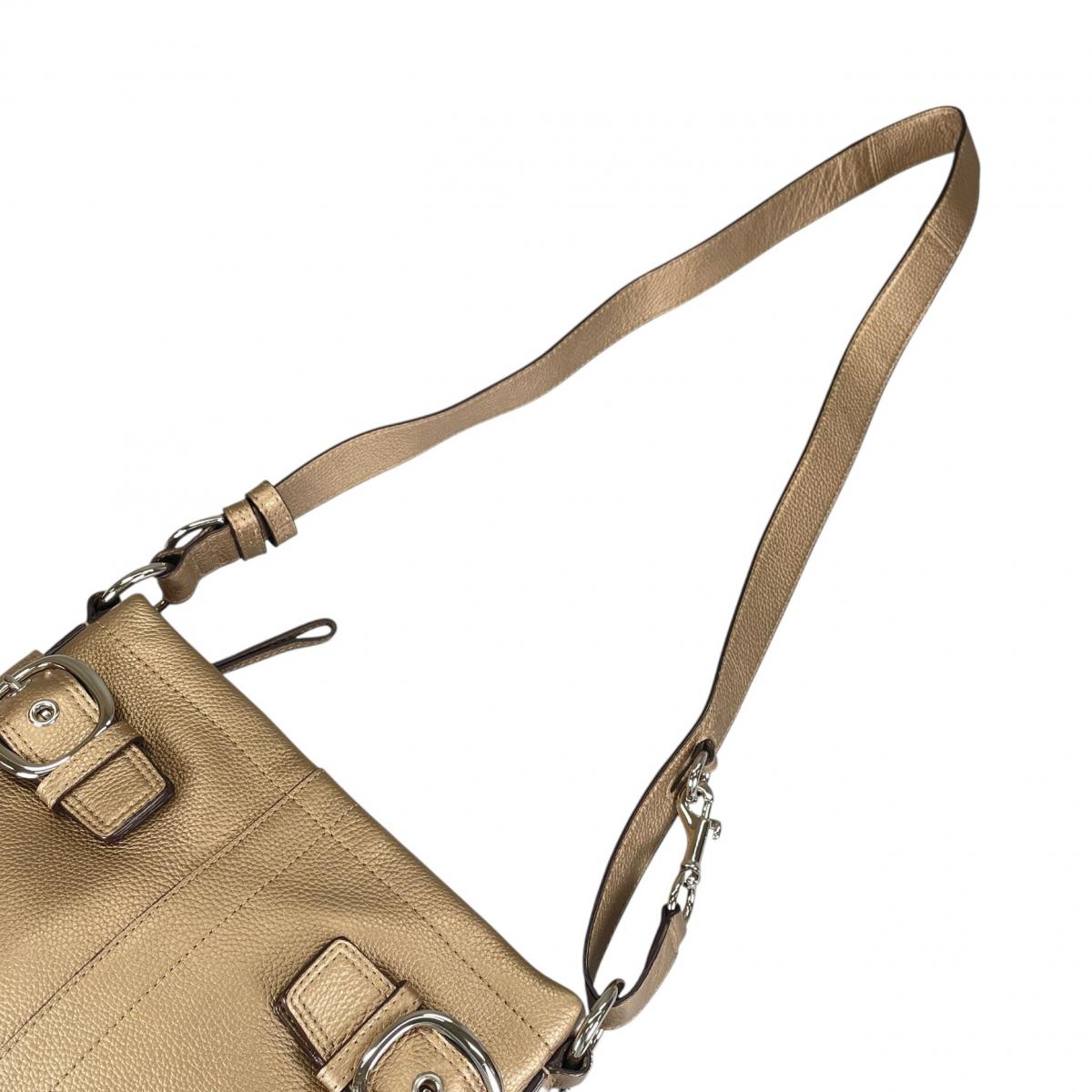 コーチ COACH ショルダーバッグ
 ダッフル ソーホー グラブタンレザー レザー F16514 ゴールド 【SS】
 【中古】