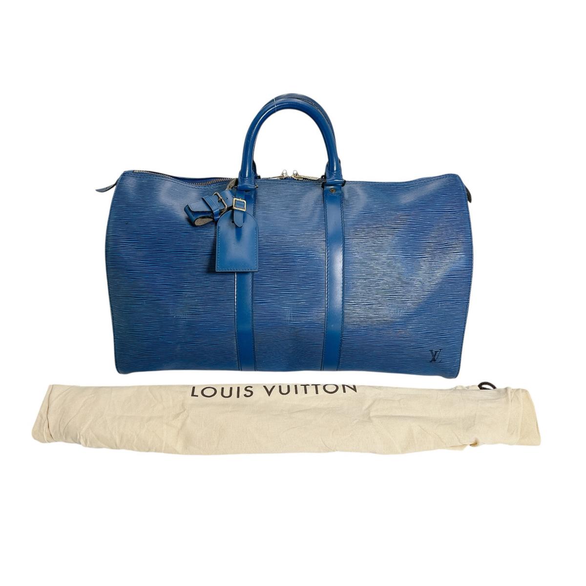 ルイヴィトン LOUIS VUITTON ボストンバッグ
 旅行かばん エピ キーポル45 エピレザー M42975 トレドブルー LV
 【SS】
 【中古】