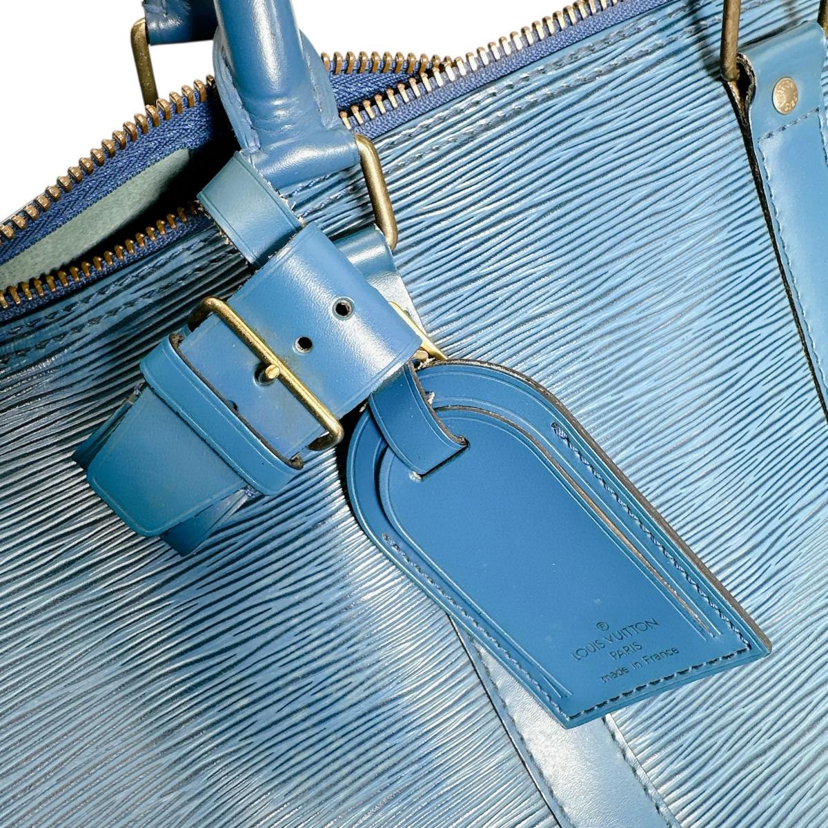 ルイヴィトン LOUIS VUITTON ボストンバッグ
 旅行かばん エピ キーポル45 エピレザー M42975 トレドブルー LV
 【SS】
 【中古】