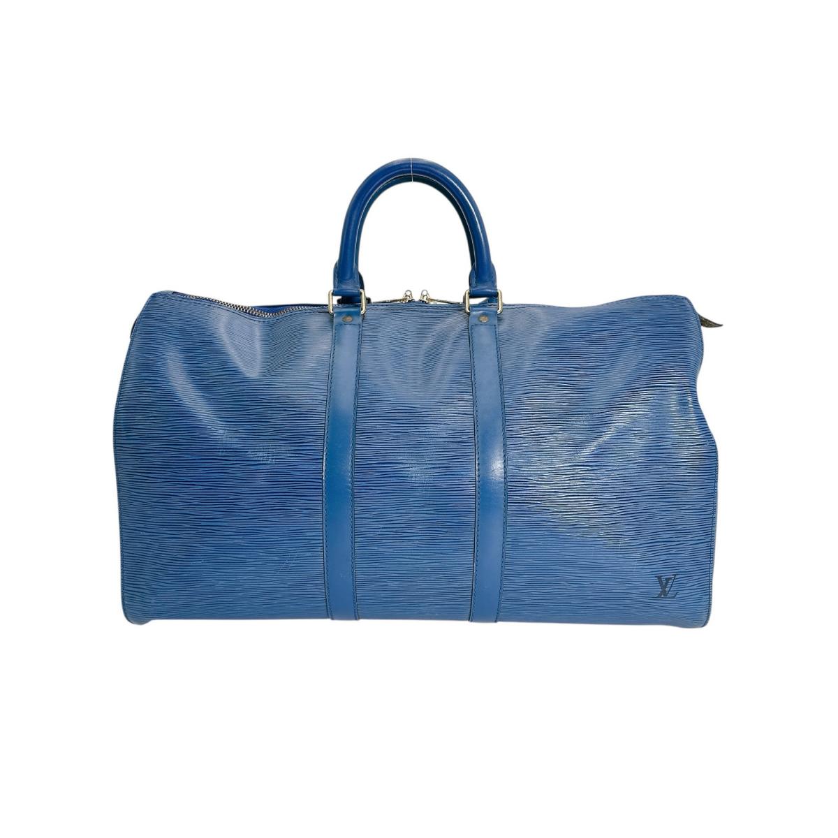 ルイヴィトン LOUIS VUITTON ボストンバッグ
 旅行かばん エピ キーポル45 エピレザー M42975 トレドブルー LV
 【SS】
 【中古】