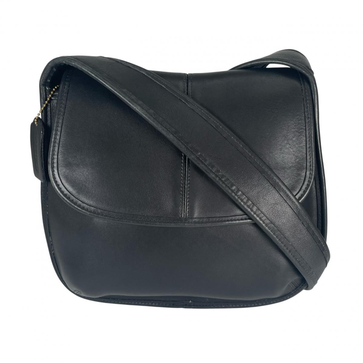 コーチ COACH ショルダーバッグ
 エルゴ・フラップ グラブタンレザー オールドコーチ レザー UTD 9034 ブラック 【SS】
 【中古】