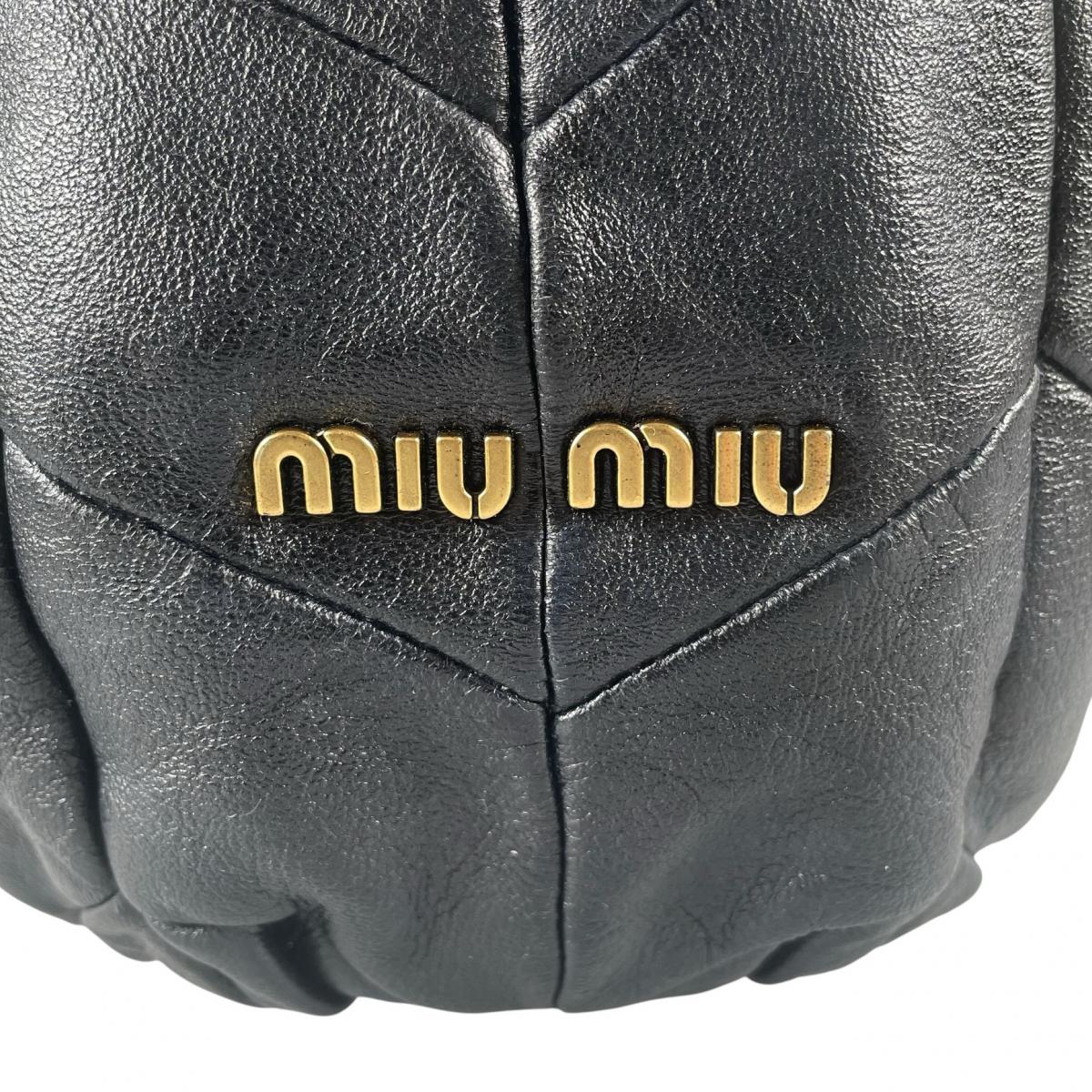 ミュウミュウ MIUMIU ハンドバッグ
 2WAY ショルダーバッグ キルティング Matelassé レザー ブラック 【SS】
 【中古】