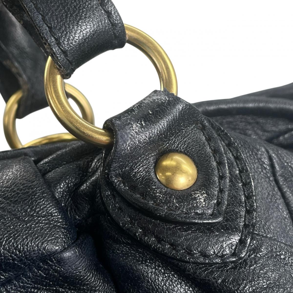 ミュウミュウ MIUMIU ハンドバッグ
 2WAY ショルダーバッグ キルティング Matelassé レザー ブラック 【SS】
 【中古】