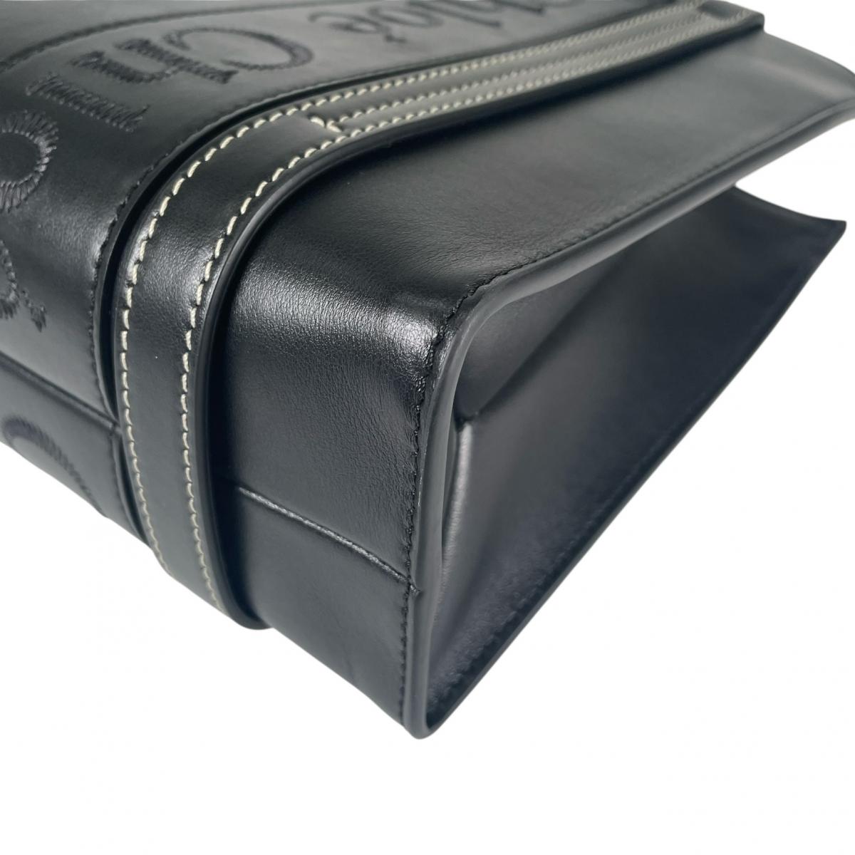 クロエ Chloe ハンドバッグ
 2WAY ショルダーバッグ スモール Woody レザー CHC23US397I60 ブラック 【SS】
 【中古】