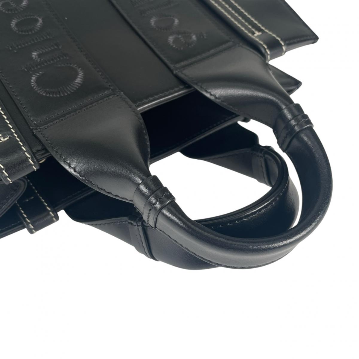 クロエ Chloe ハンドバッグ
 2WAY ショルダーバッグ スモール Woody レザー CHC23US397I60 ブラック 【SS】
 【中古】