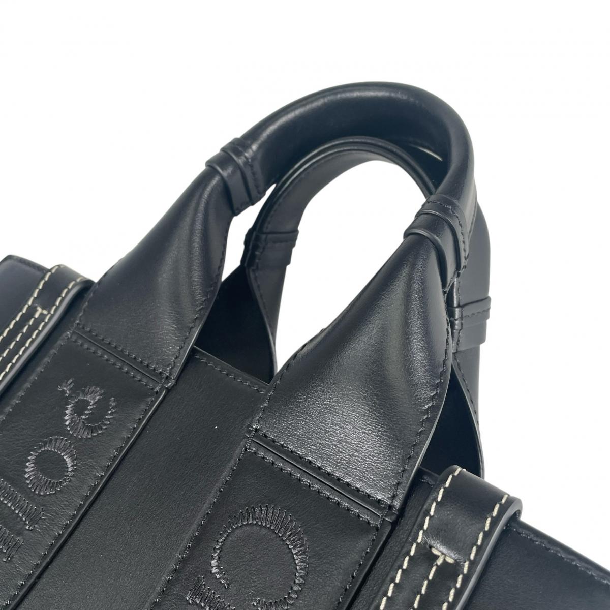 クロエ Chloe ハンドバッグ
 2WAY ショルダーバッグ スモール Woody レザー CHC23US397I60 ブラック 【SS】
 【中古】