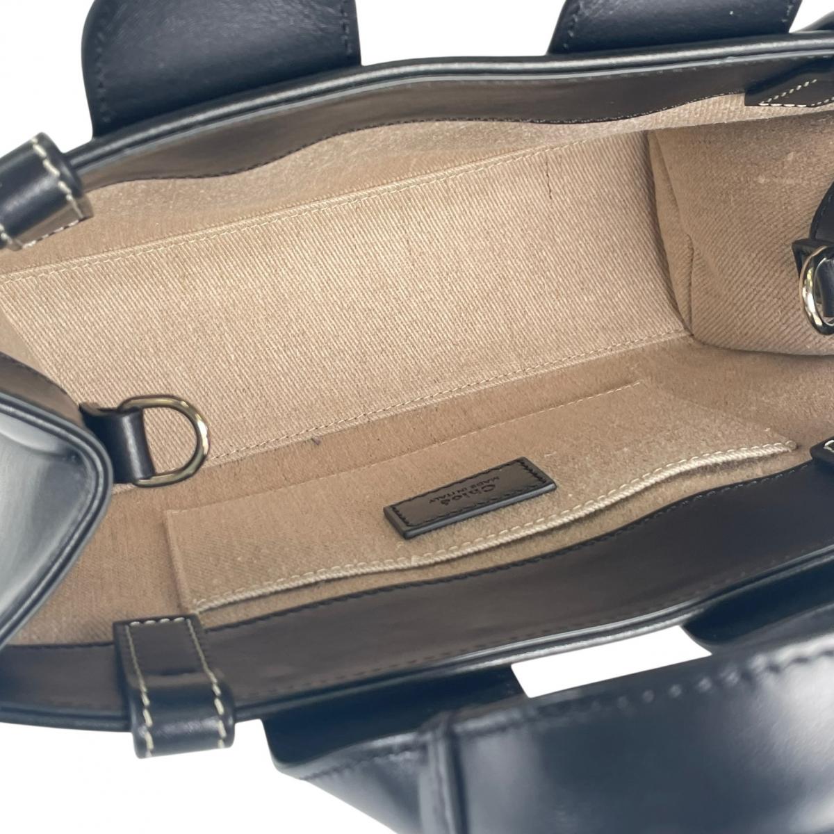 クロエ Chloe ハンドバッグ
 2WAY ショルダーバッグ スモール Woody レザー CHC23US397I60 ブラック 【SS】
 【中古】