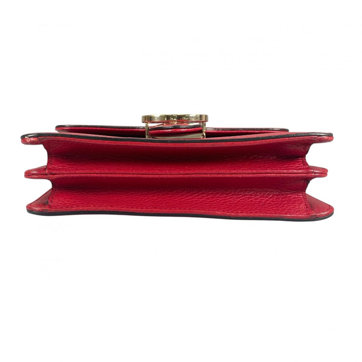グッチ GUCCI ショルダーバッグ
 ゴールドチェーン クロスボディバッグ インターロッキングG レザー 510304 レッド 【SS】
 【中古】