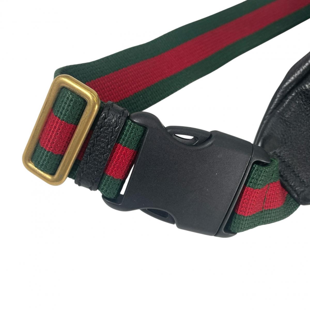 グッチ GUCCI ボディバッグ
 ボディバッグ スモールベルトバッグ シェリーライン レザー 530412 ブラック 【SS】
 【中古】