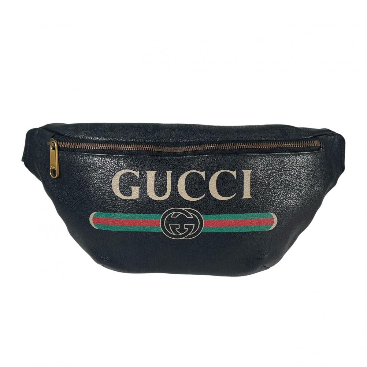 グッチ GUCCI ボディバッグ
 ボディバッグ スモールベルトバッグ シェリーライン レザー 530412 ブラック 【SS】
 【中古】