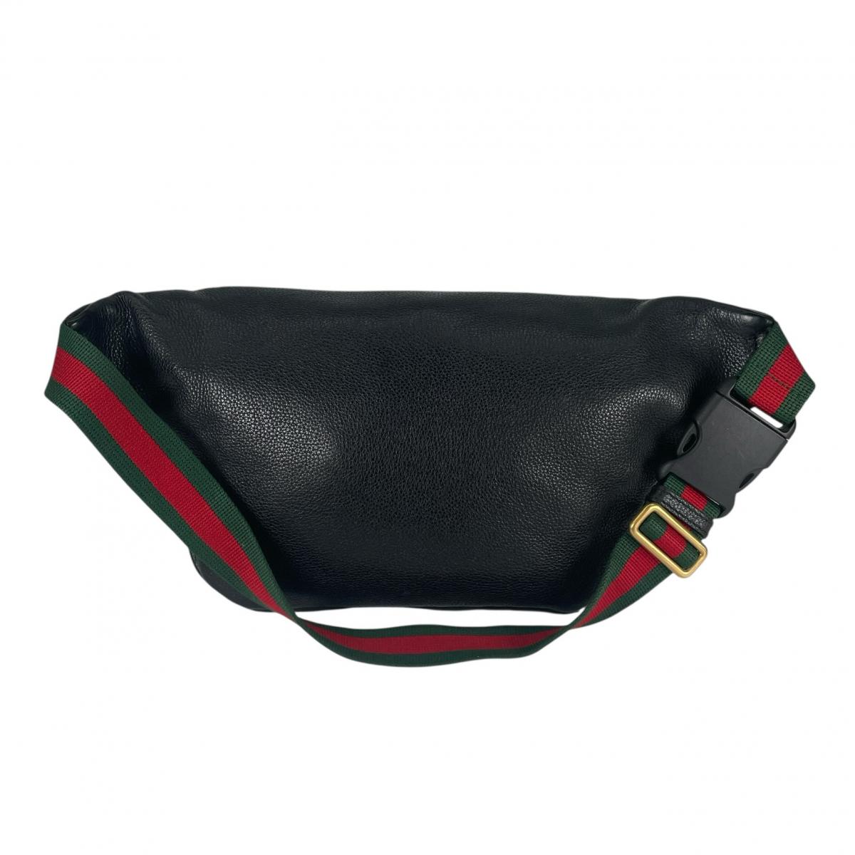 グッチ GUCCI ボディバッグ
 ボディバッグ スモールベルトバッグ シェリーライン レザー 530412 ブラック 【SS】
 【中古】