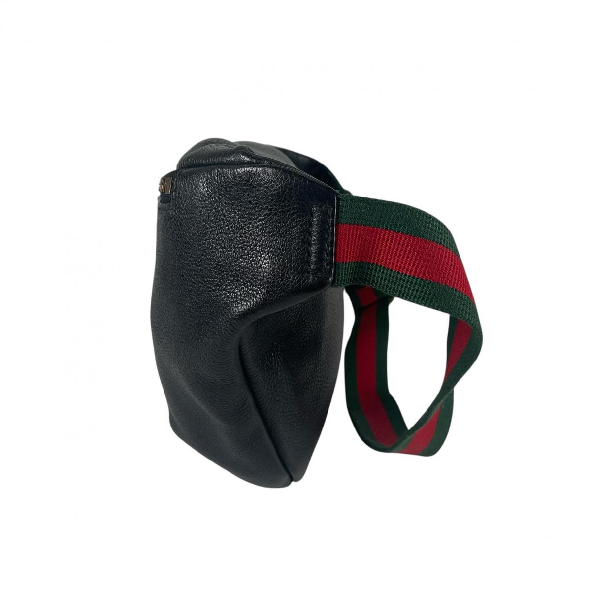 グッチ GUCCI ボディバッグ
 ボディバッグ スモールベルトバッグ シェリーライン レザー 530412 ブラック 【SS】
 【中古】