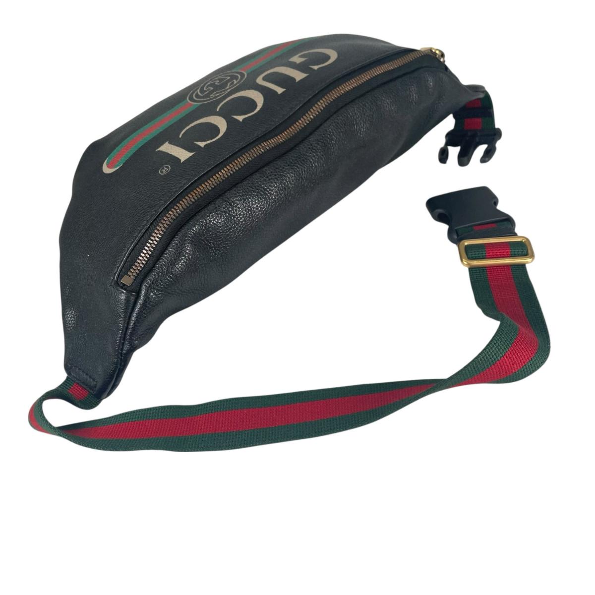 グッチ GUCCI ボディバッグ
 ボディバッグ スモールベルトバッグ シェリーライン レザー 530412 ブラック 【SS】
 【中古】