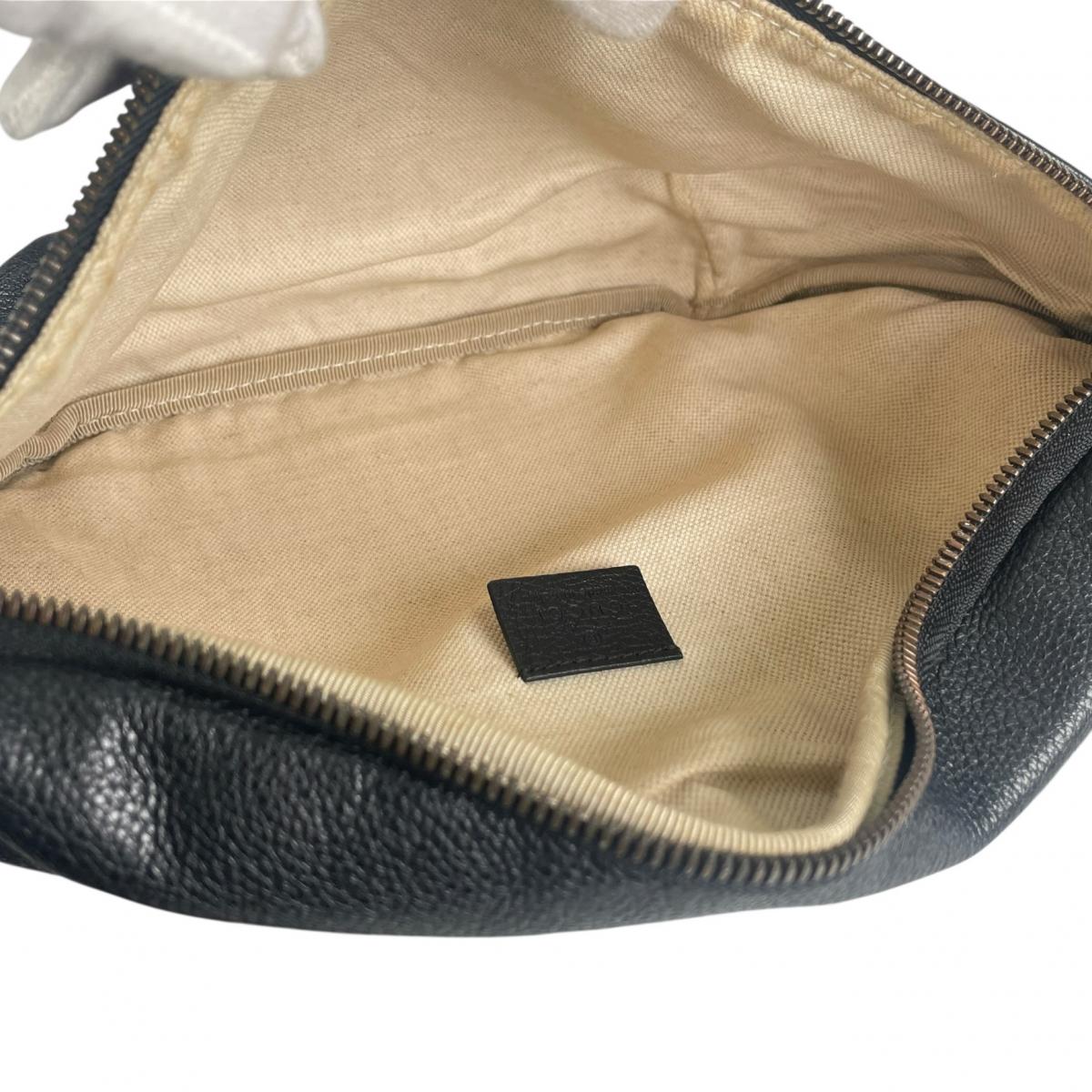 グッチ GUCCI ボディバッグ
 ボディバッグ スモールベルトバッグ シェリーライン レザー 530412 ブラック 【SS】
 【中古】