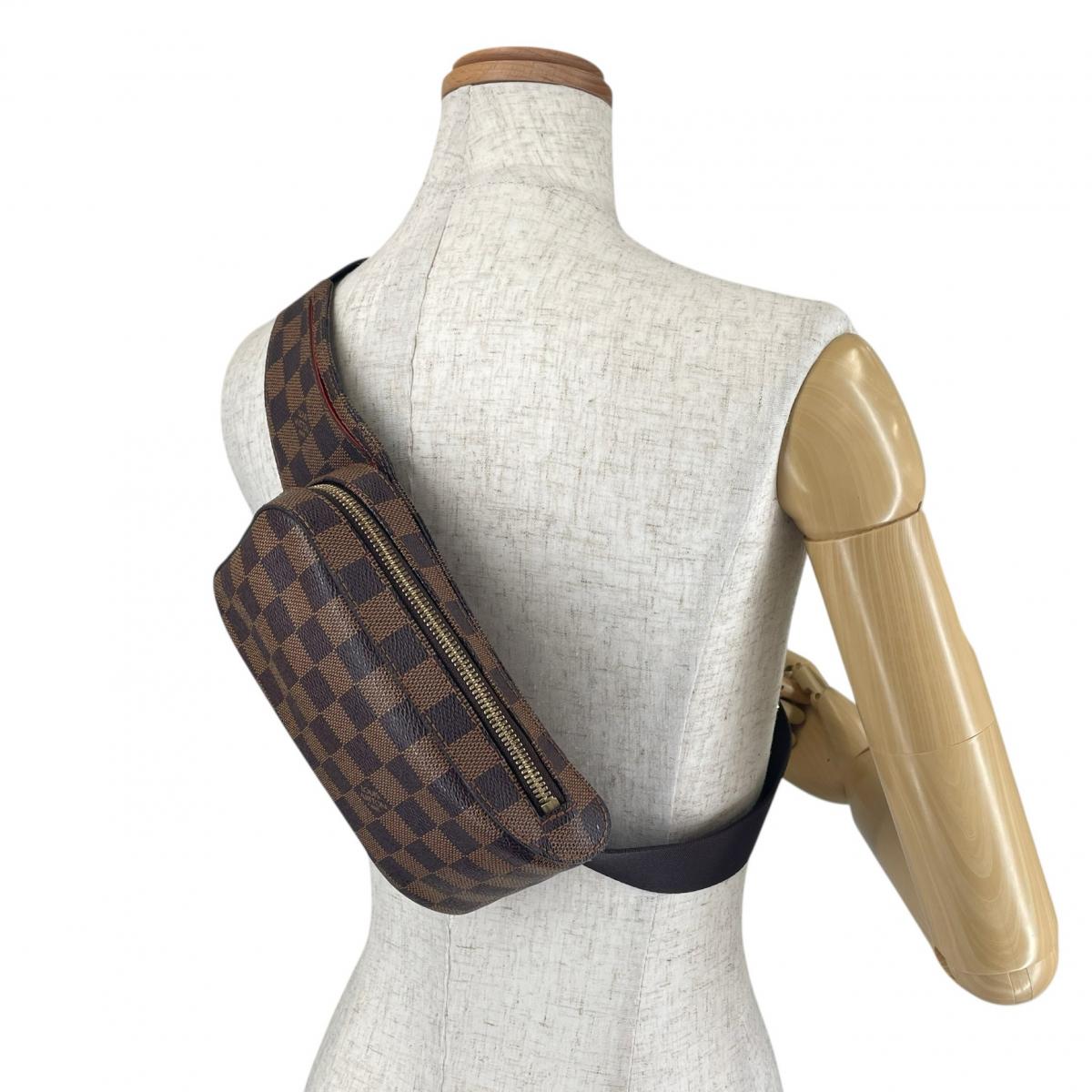 ルイヴィトン LOUIS VUITTON ボディバッグ
 ウエストポーチ 斜め掛け ジェロニモス ダミエキャンバス N51994 ブラウン LV
 【SS】
 【中古】