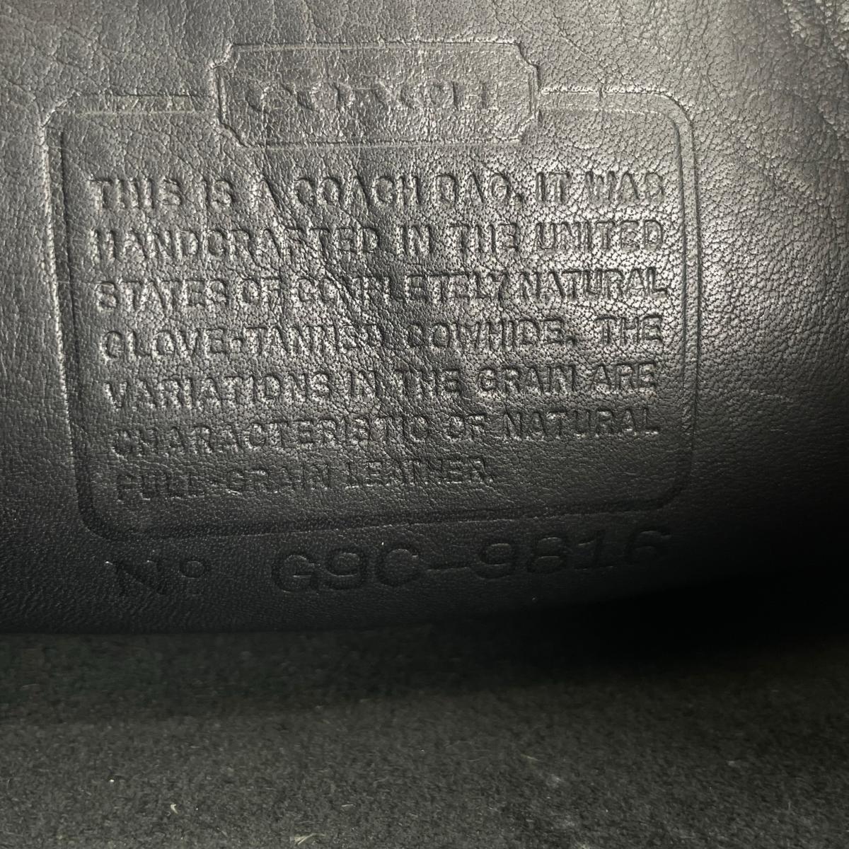 コーチ COACH ハンドバッグ
 ショルダーバッグ グラブタンレザー オールドコーチ レザー G9C-9816 ブラック 【SS】
 【中古】
