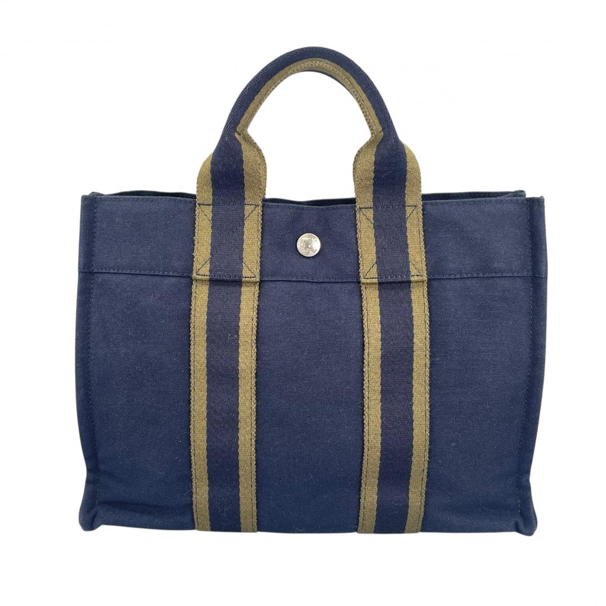 エルメス HERMES ハンドバッグ
 ハンドバッグ トートバッグ フールトゥPM キャンバス ネイビー 【SS】
 【中古】