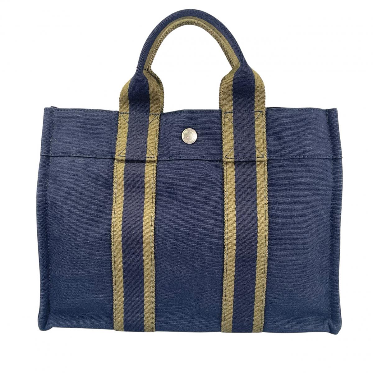 エルメス HERMES ハンドバッグ
 ハンドバッグ トートバッグ フールトゥPM キャンバス ネイビー 【SS】
 【中古】