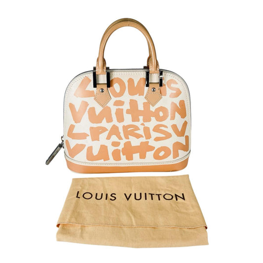 ルイヴィトン LOUIS VUITTON ハンドバッグ
 グラフィティ スティーブン・スプラウス アルマMM レザー M92180 ベージュ LV
 【SS】
 【中古】