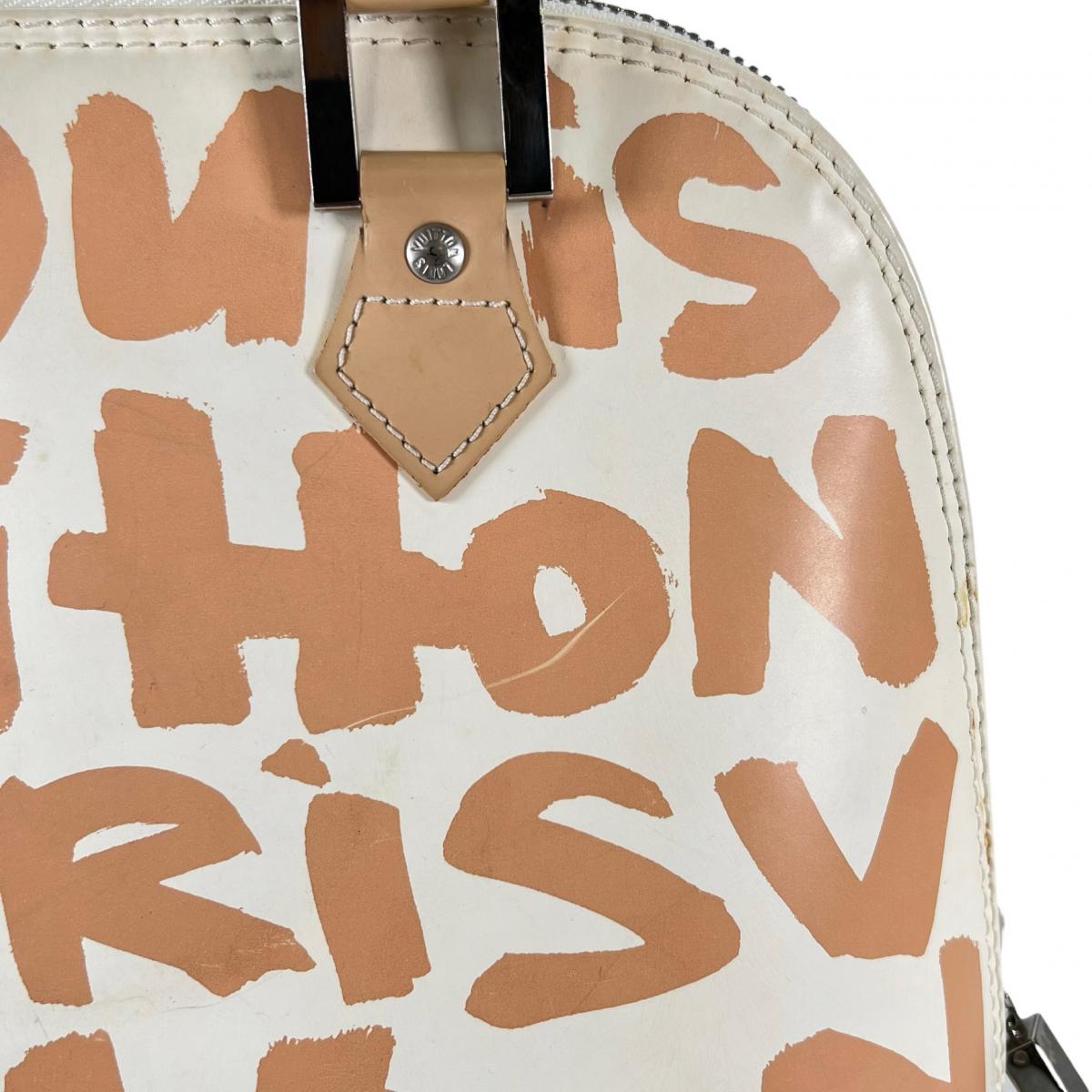 ルイヴィトン LOUIS VUITTON ハンドバッグ
 グラフィティ スティーブン・スプラウス アルマMM レザー M92180 ベージュ LV
 【SS】
 【中古】