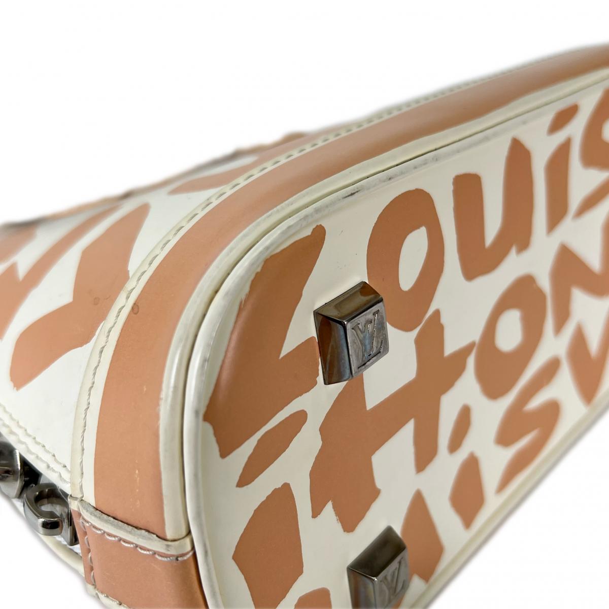 ルイヴィトン LOUIS VUITTON ハンドバッグ
 グラフィティ スティーブン・スプラウス アルマMM レザー M92180 ベージュ LV
 【SS】
 【中古】