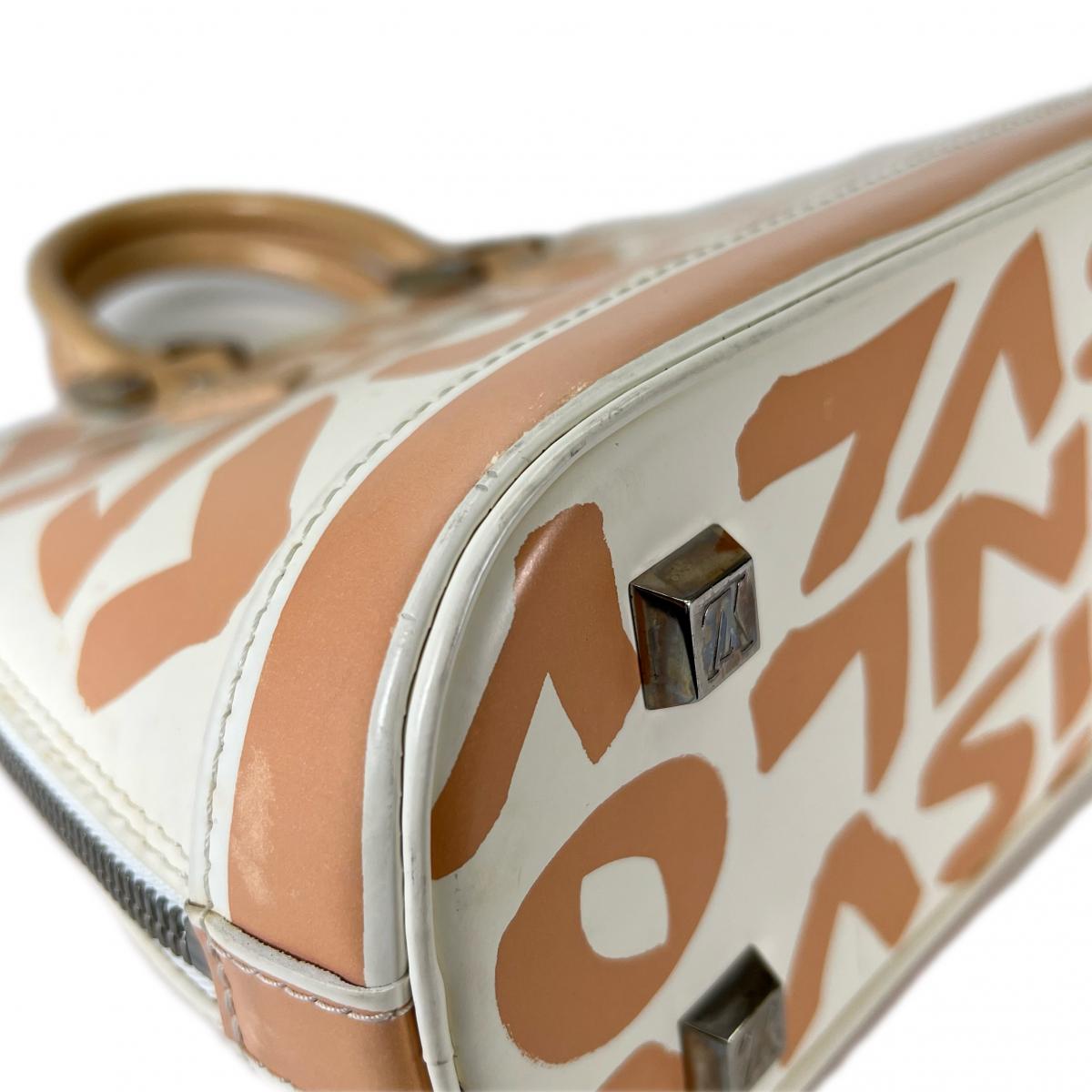 ルイヴィトン LOUIS VUITTON ハンドバッグ
 グラフィティ スティーブン・スプラウス アルマMM レザー M92180 ベージュ LV
 【SS】
 【中古】