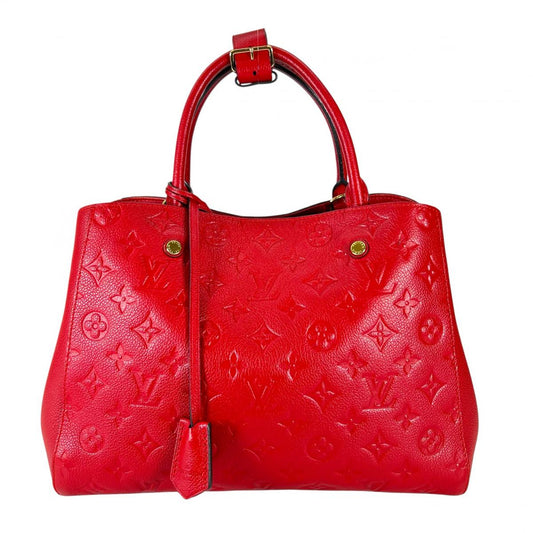 ルイヴィトン LOUIS VUITTON ハンドバッグ
 ワンショルダー スリーズ モンテーニュMM モノグラムアンプラント M41194 レッド LV
 【SS】
 【中古】