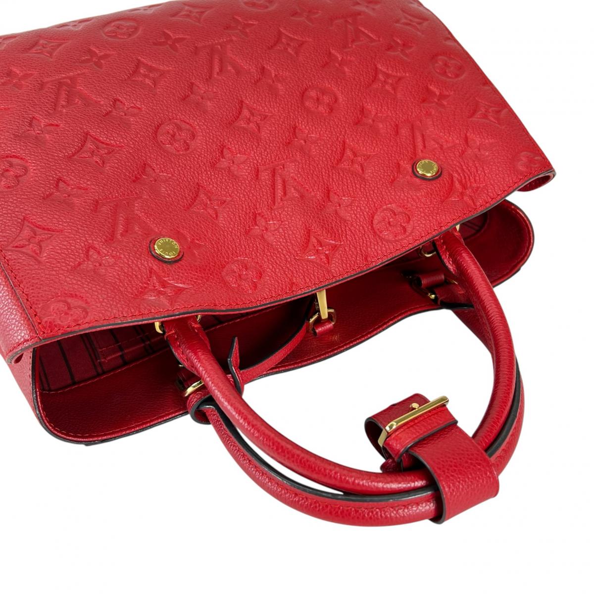 ルイヴィトン LOUIS VUITTON ハンドバッグ
 ワンショルダー スリーズ モンテーニュMM モノグラムアンプラント M41194 レッド LV
 【SS】
 【中古】