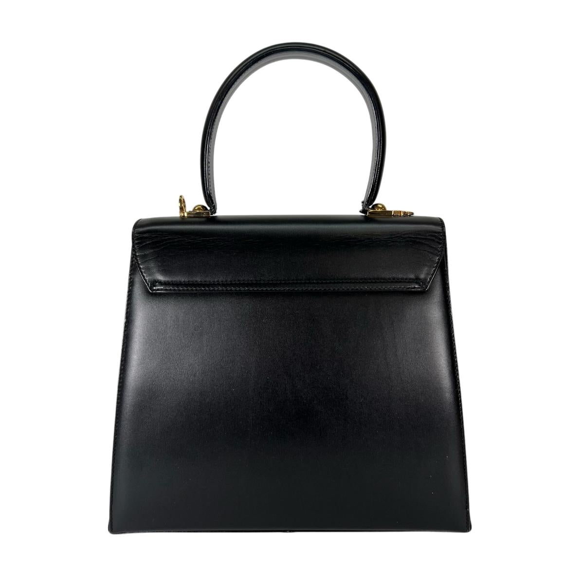 サルヴァトーレフェラガモ Salvatore Ferragamo ハンドバッグ
 ハンドバッグ コンパクト ガンチーニ レザー E210536 ブラック 【SS】
 【中古】