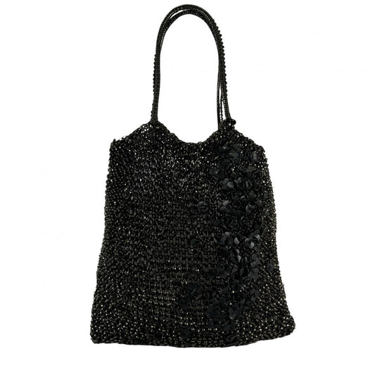 アンテプリマ ANTEPRIMA ハンドバッグ
 ワイヤーバッグ グリッター フラワーモチーフ ワイヤー ブラック 【SS】
 【中古】