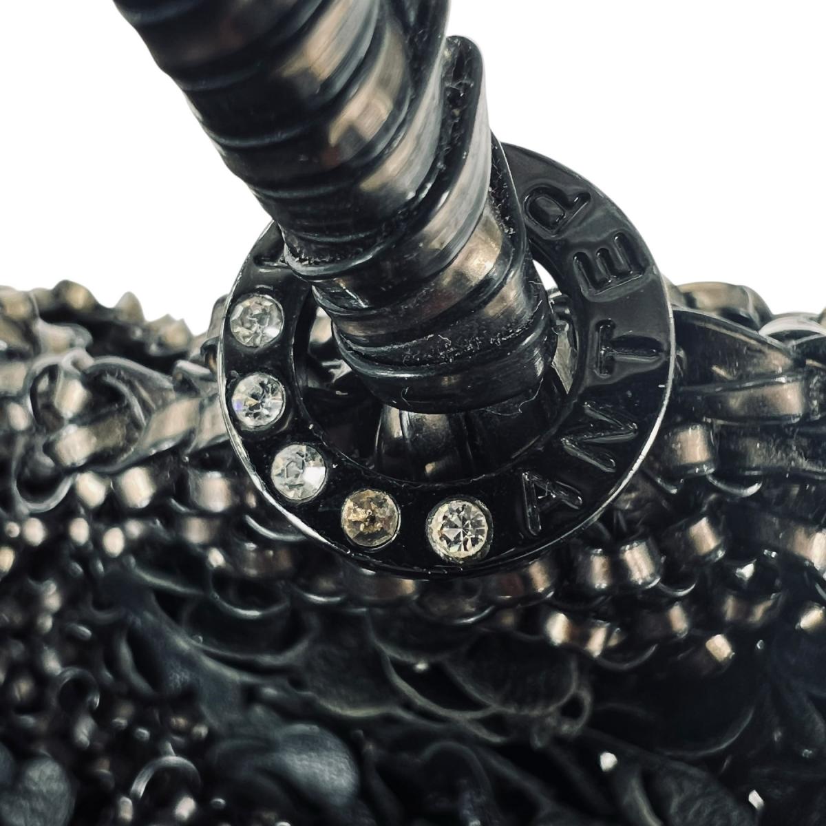 アンテプリマ ANTEPRIMA ハンドバッグ
 ワイヤーバッグ グリッター フラワーモチーフ ワイヤー ブラック 【SS】
 【中古】