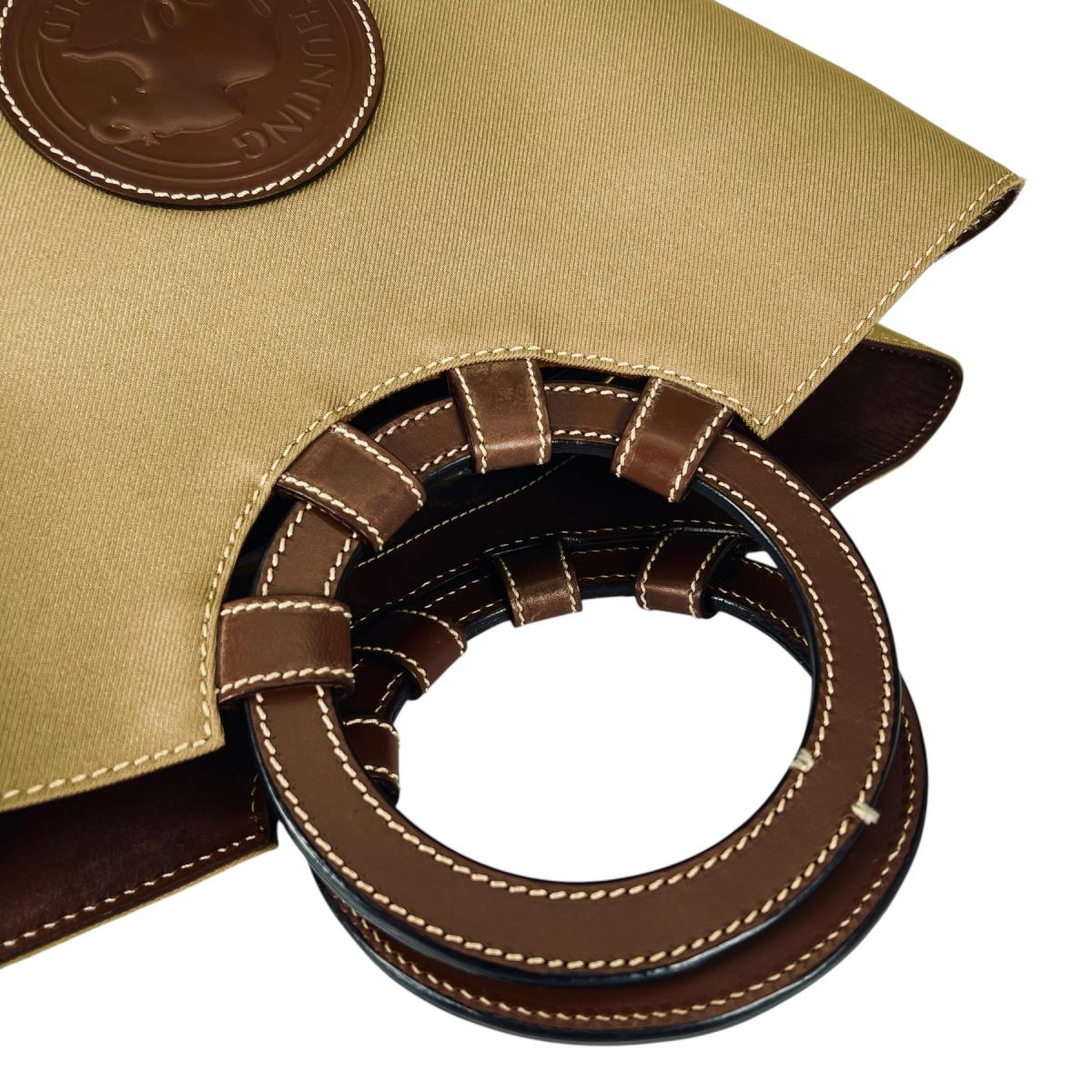 ハンティングワールド HUNTING WORLD ハンドバッグ
 ハンドバッグ ミリタリー サークルハンド キャンバス ベージュ 【SS】
 【中古】