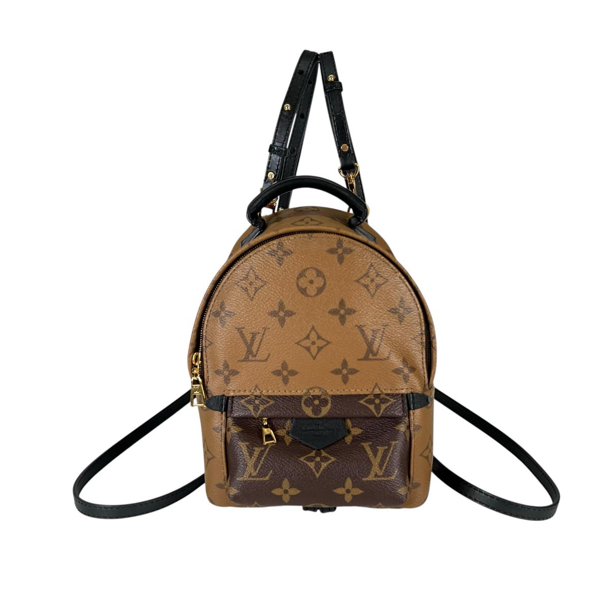 ルイヴィトン LOUIS VUITTON リュック・デイパック
 MINI モノグラムリバース パームスプリングス レザー M44872 ブラウン LV
 【SS】
 【中古】