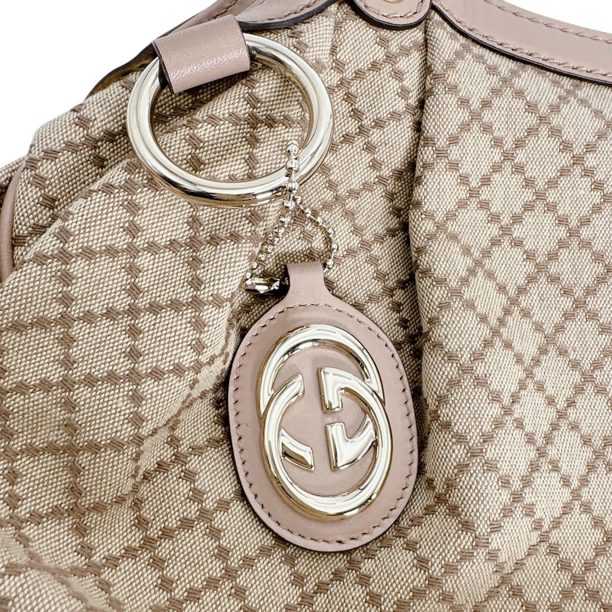 グッチ GUCCI トートバッグ
 ハンドバッグ ディアマンテキャンバス スーキーバッグ キャンバス 211944 ベージュ×ブラウン 【SS】
 【中古】