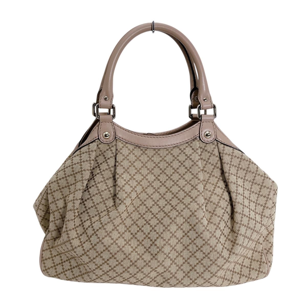 グッチ GUCCI トートバッグ
 ハンドバッグ ディアマンテキャンバス スーキーバッグ キャンバス 211944 ベージュ×ブラウン 【SS】
 【中古】