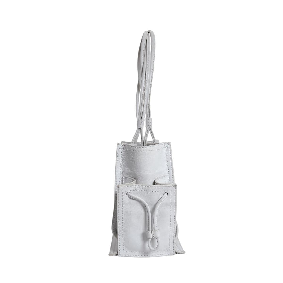 ロエベ LOEWE トートバッグ
 ワンショルダーバッグ ヘリテージバッグ アナグラム レザー ホワイト 【SS】
 【中古】