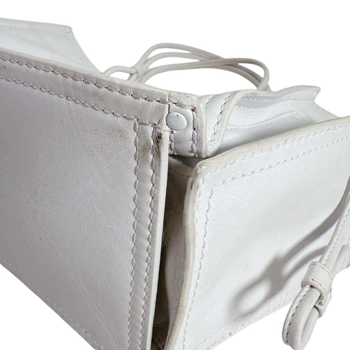ロエベ LOEWE トートバッグ
 ワンショルダーバッグ ヘリテージバッグ アナグラム レザー ホワイト 【SS】
 【中古】