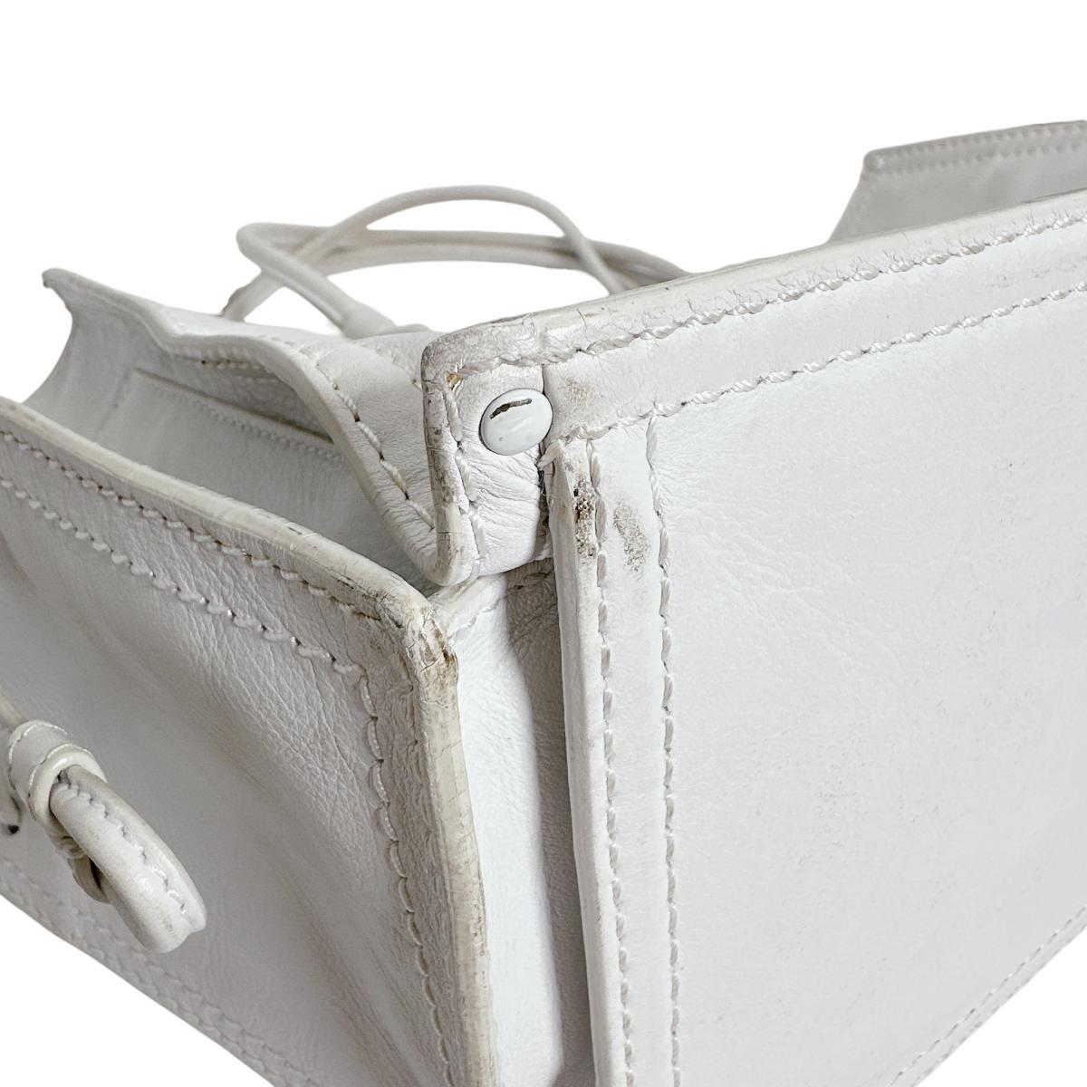 ロエベ LOEWE トートバッグ
 ワンショルダーバッグ ヘリテージバッグ アナグラム レザー ホワイト 【SS】
 【中古】