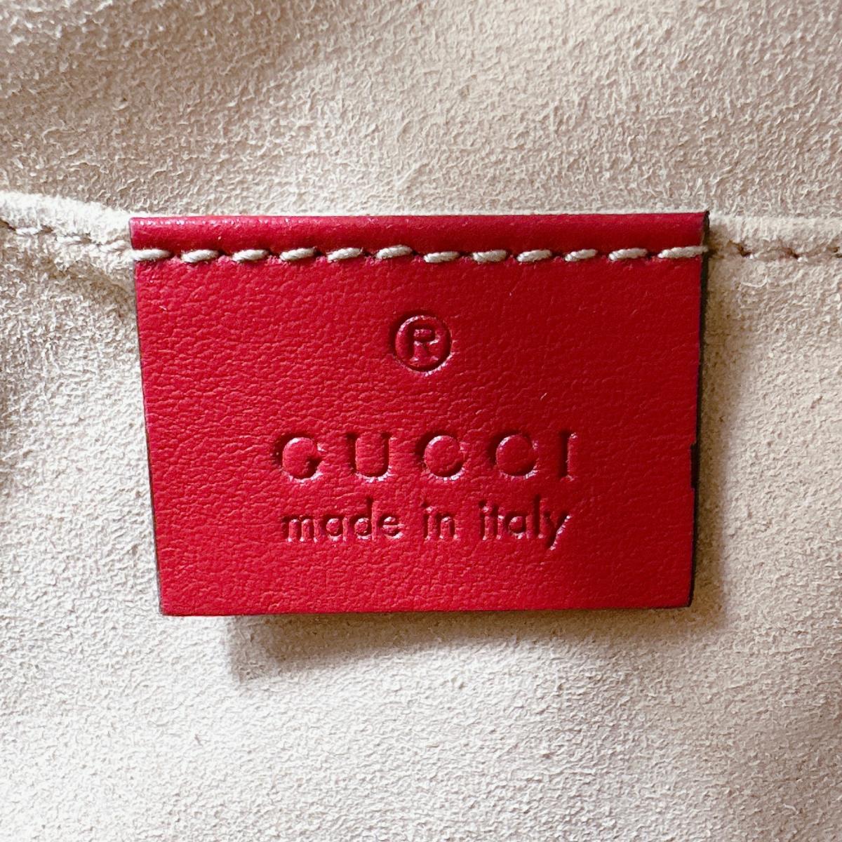 グッチ GUCCI ボディバッグ
 カメラバッグ スモール GGマーモント レザー 447632 レッド 【SS】
 【中古】