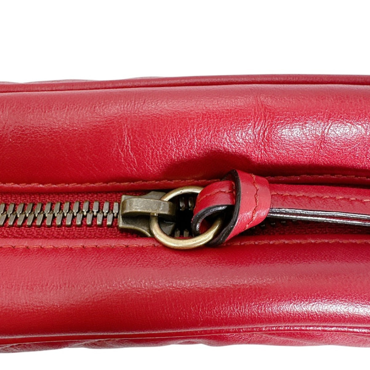 グッチ GUCCI ボディバッグ
 カメラバッグ スモール GGマーモント レザー 447632 レッド 【SS】
 【中古】
