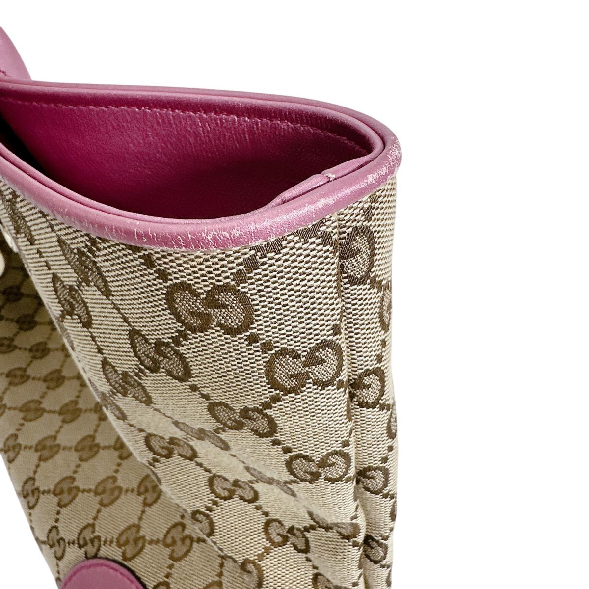 グッチ GUCCI トートバッグ
 オープントート スプリーム GG GGキャンバス 269956 ブラウン×ピンク 【SS】
 【中古】