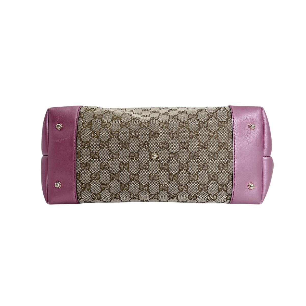 グッチ GUCCI トートバッグ
 オープントート スプリーム GG GGキャンバス 269956 ブラウン×ピンク 【SS】
 【中古】