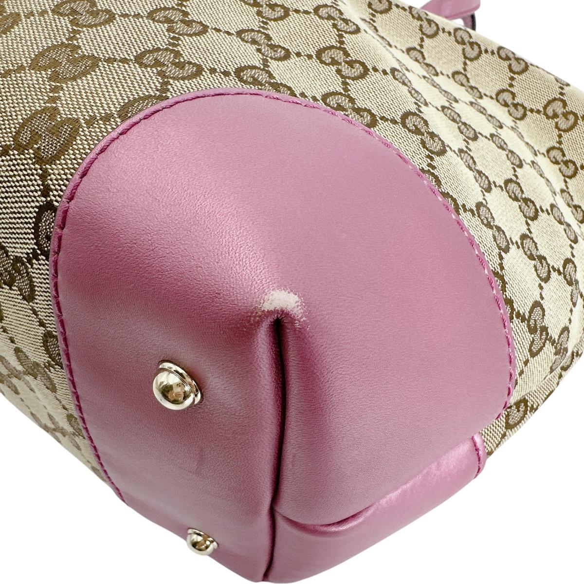 グッチ GUCCI トートバッグ
 オープントート スプリーム GG GGキャンバス 269956 ブラウン×ピンク 【SS】
 【中古】