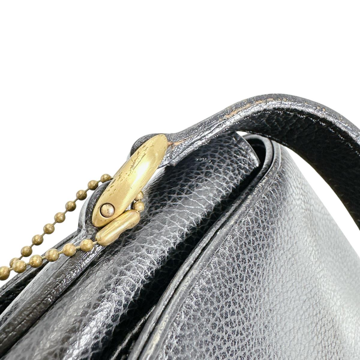 コーチ COACH ハンドバッグ
 ショルダーバッグ レザ－ オールドコーチ レザー 3176 ブラック 【SS】
 【中古】